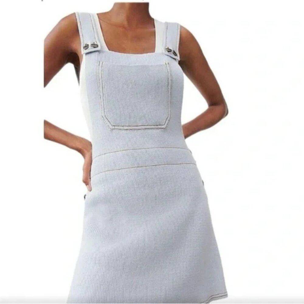 NWT! ZARA Knit OVERALLS DRESS SZ M